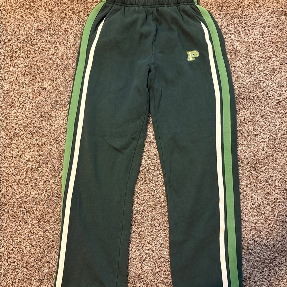 Victoria's Secret Dark Green Track Pants with White Stripes